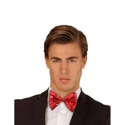 Noeud Papillon Rouge Effet Métallisé