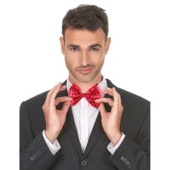 Noeud Papillon Rouge Recouvert De Sequins