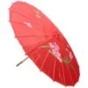 Ombrelle Chinoise En Tissu Rouge