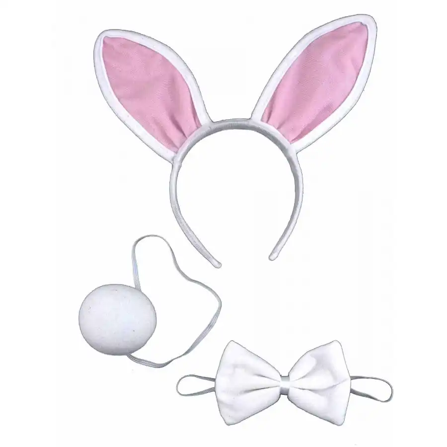 Oreilles, Queue Et Noeud Papillon De Lapin Rose – Image 2