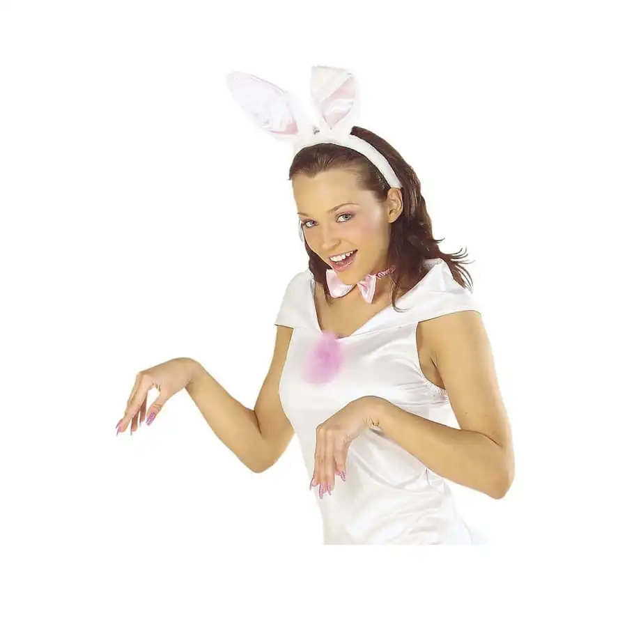 Oreilles, Queue Et Noeud Papillon De Lapin Rose – Image 3