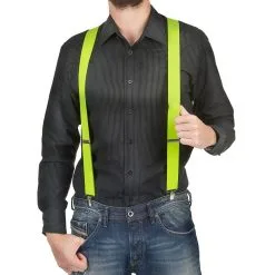 Paire De Bretelles Jaunes Fluo