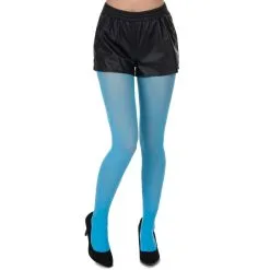 Paire De Collants Turquoise Opaques