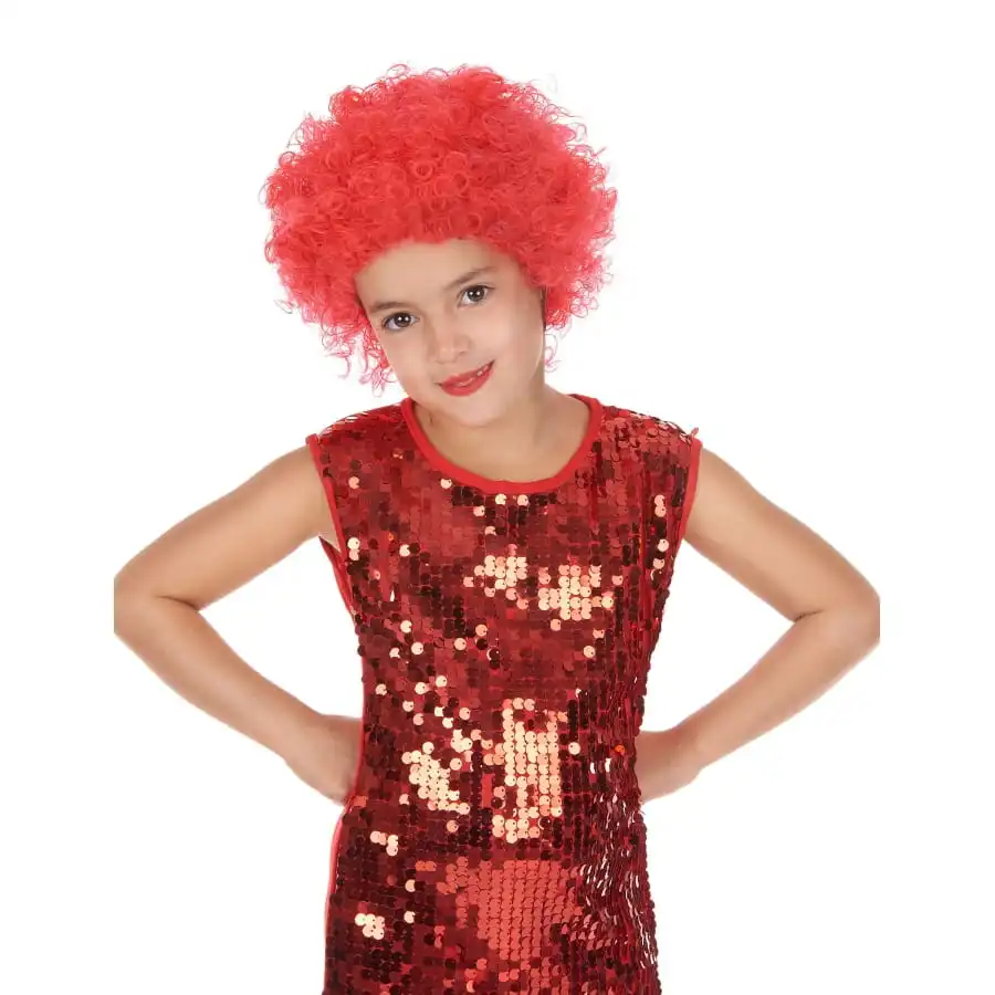 Perruque Afro Rouge Pour Enfant