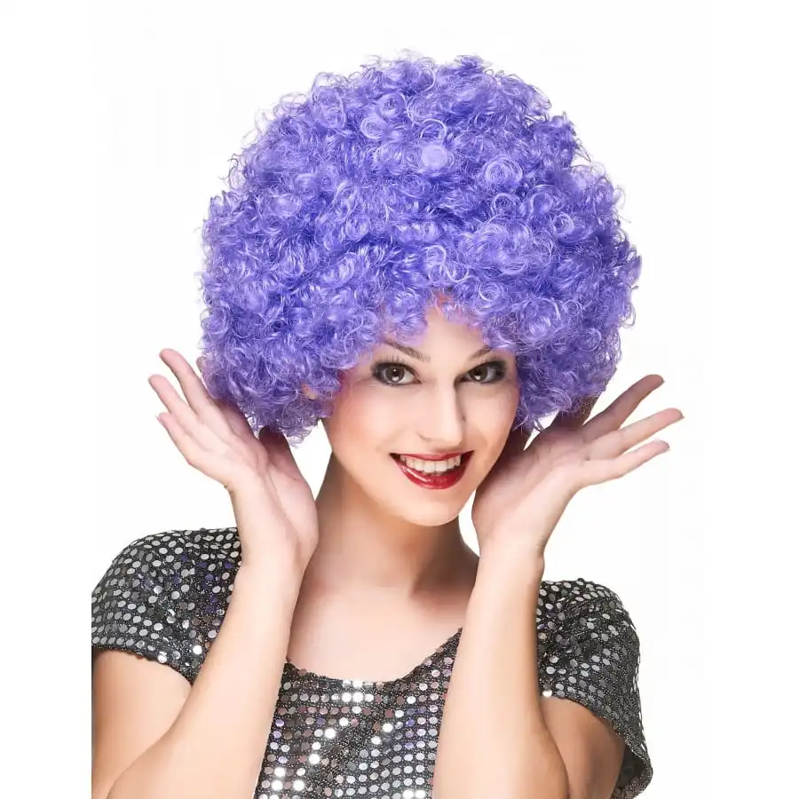 Perruque Afro Violette Volumineuse – Image 2