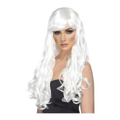 Perruque Blanche Longues Boucles