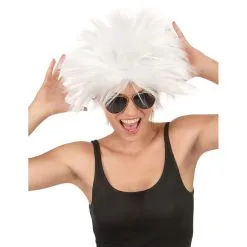 Perruque Blanche Unie Style Rock Star