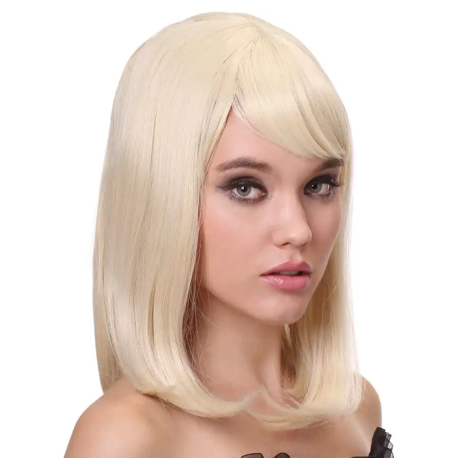Perruque Blonde Lisse Mi-longue, Luxe – Image 4