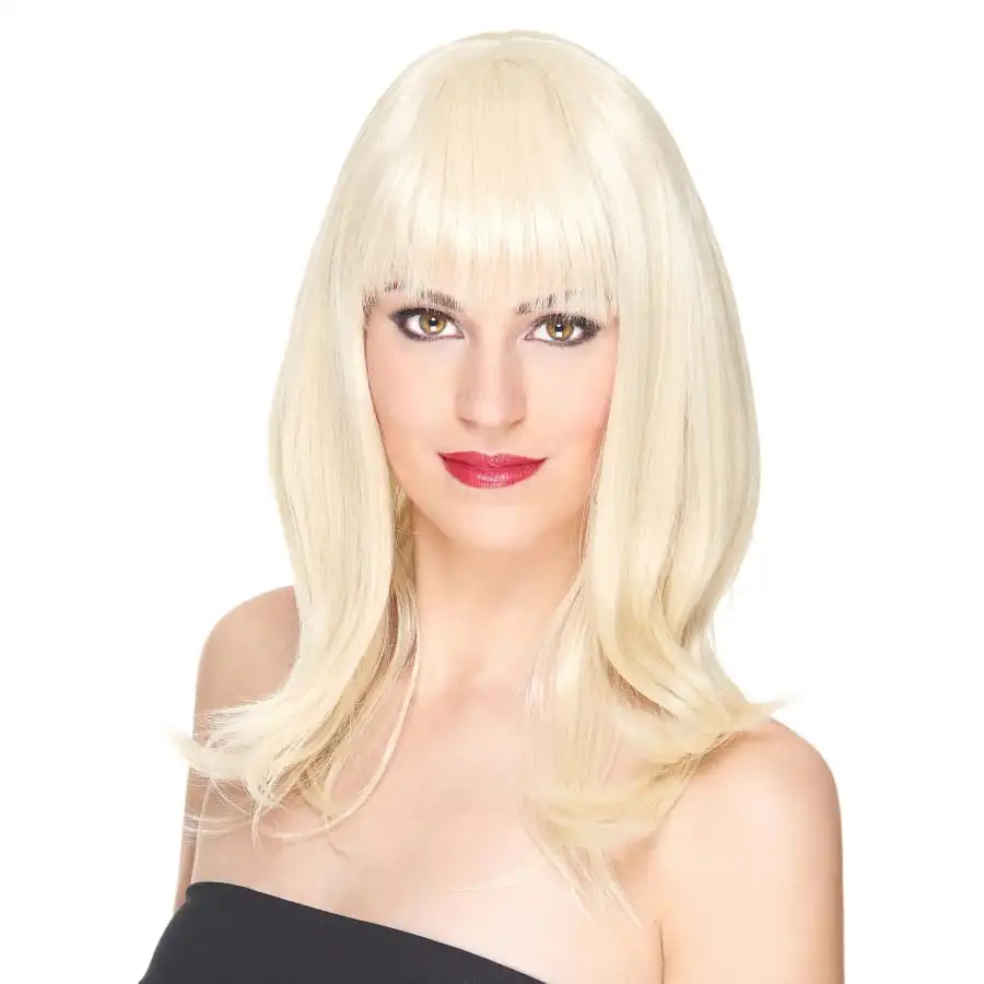Perruque Blonde Lisse Mi-longue, Luxe