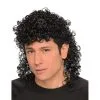 Perruque Bouclée Noire Coupe Mulet