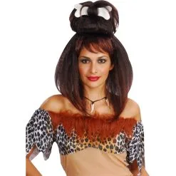 Perruque Brune De Femme Des Cavernes