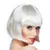 Perruque Carré Court Blanc Avec Frange Droite