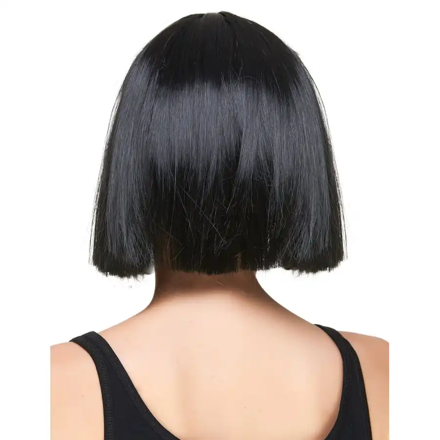 Perruque Carré Noire Mi Long à Frange – Image 2