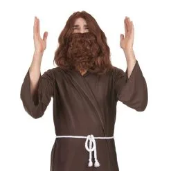 Perruque De Jésus Avec Barbe Chatain