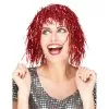 Perruque Disco Rouge Métallique