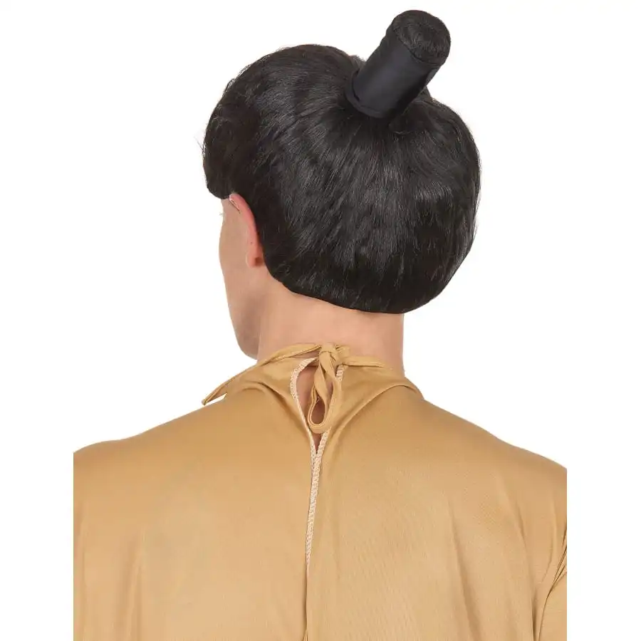 Perruque Noire De Sumo Avec Chignon – Image 2