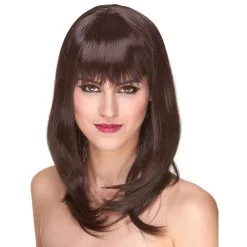 Perruque Noire Lisse Mi-longue, Luxe