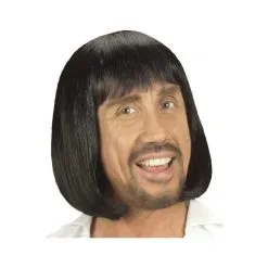 Perruque Noire Médiévale Mi-longue Pour Homme