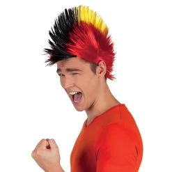 Perruque Punk Drapeau Belge