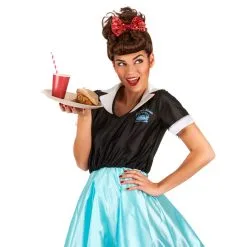 Perruque Rétro Marron Avec Chignon