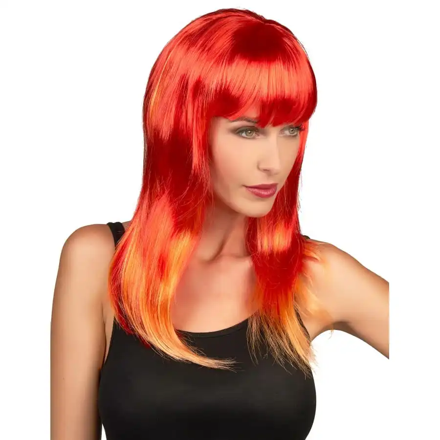 Perruque Rouge Reflets Orange – Image 2