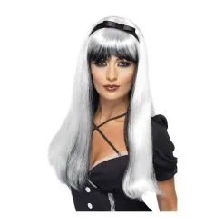 Perruque Sorcière Noir Avec Argent