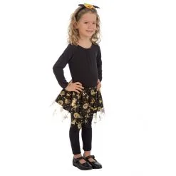 Petit Tutu Noir Avec Imprimés Halloween Dorés