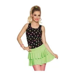 Petite Jupe Verte Fluo à Volants