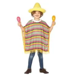 Poncho Mexicain à Franges Pour Enfant