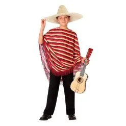 Poncho Mexicain Rayé Avec Pantalon Pour Enfant