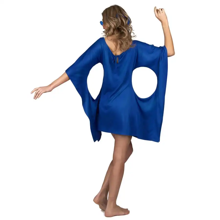 Robe Bleue De Hippie Manches évasées – Image 3