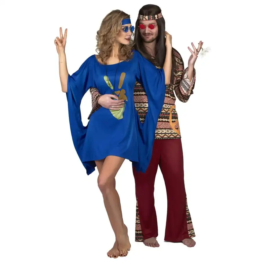 Robe Bleue De Hippie Manches évasées – Image 4