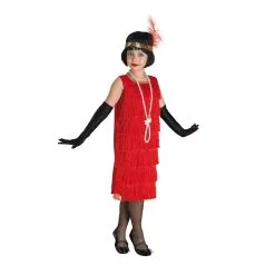 Robe Charleston Rouge à Franges Pour Enfant