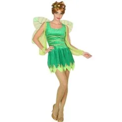 Robe Courte Verte Avec Ailes De Fée Pour Femme