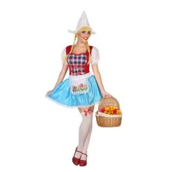 Robe De Bavaroise Pour Femme, Rouge Et Bleu