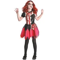 Robe De Clown Tueur Noir Et Rouge Pour Fille