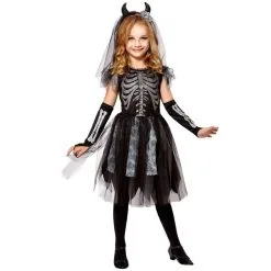 Robe De Petite Mariée Squelette Noire