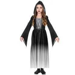 Robe De Petite Sorcière Dégradé Noir Et Blanc
