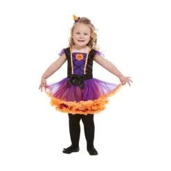 Robe De Petite Sorcière Orange Et Violet