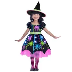 Robe De Petite Sorcière Toiles Colorées Et Chapeau