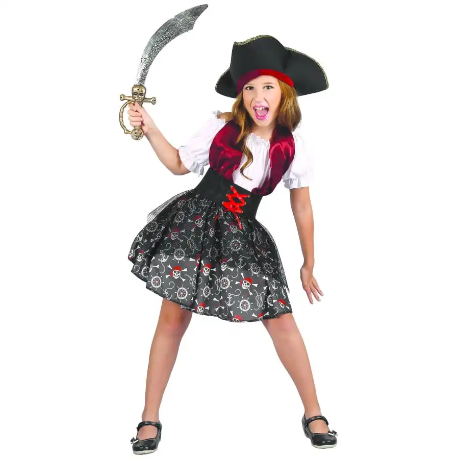 Robe De Pirate Imprimé Tête De Mort Pour Fille