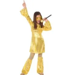 Robe Disco Dorée Pour Enfant