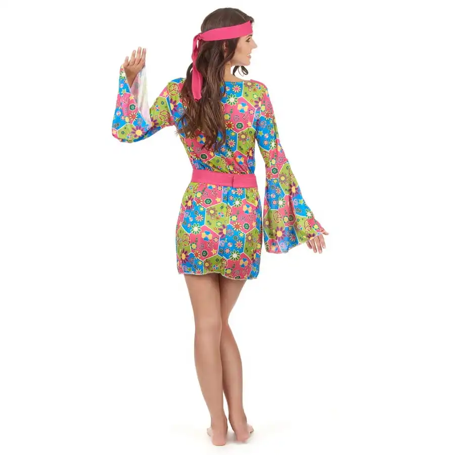 Robe Hippie Courte Imprimé Fleurs Manches évasées – Image 3