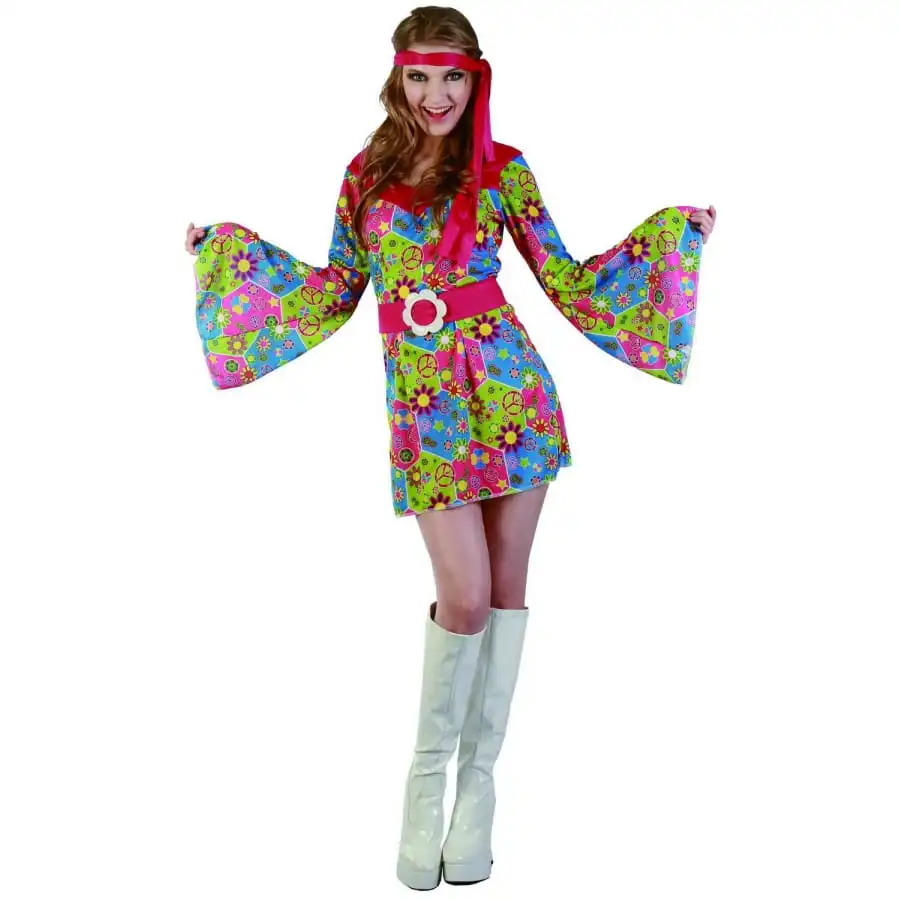 Robe Hippie Courte Imprimé Fleurs Manches évasées – Image 4