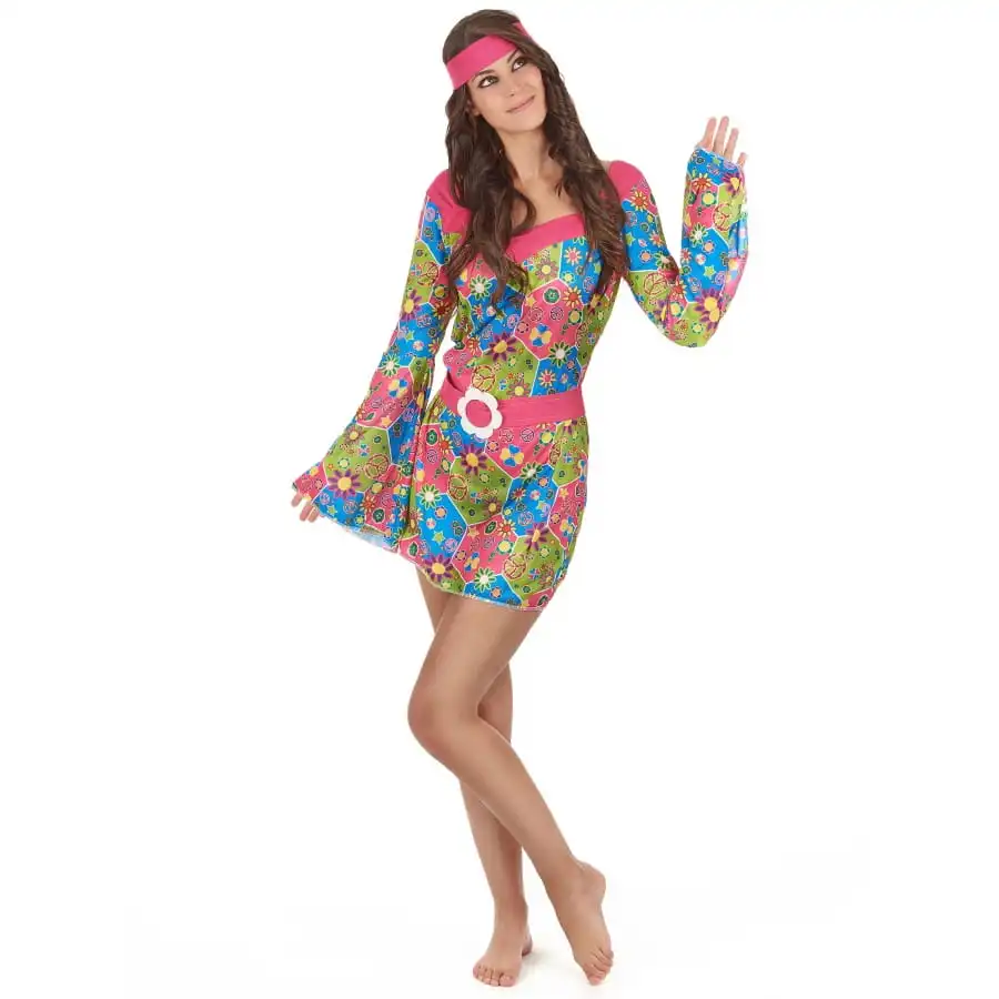 Robe Hippie Courte Imprimé Fleurs Manches évasées