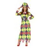 Robe Longue De Femme Arlequin Multicolore