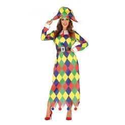 Robe Longue De Femme Arlequin Multicolore