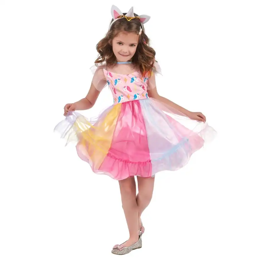 Robe Multicolore De Petite Licorne Avec Serre-tête – Image 2