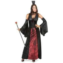 Robe Noire Et Rouge De Vampire Effet Velours