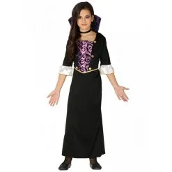 Robe Noire Et Violette De Vampire Pour Enfant